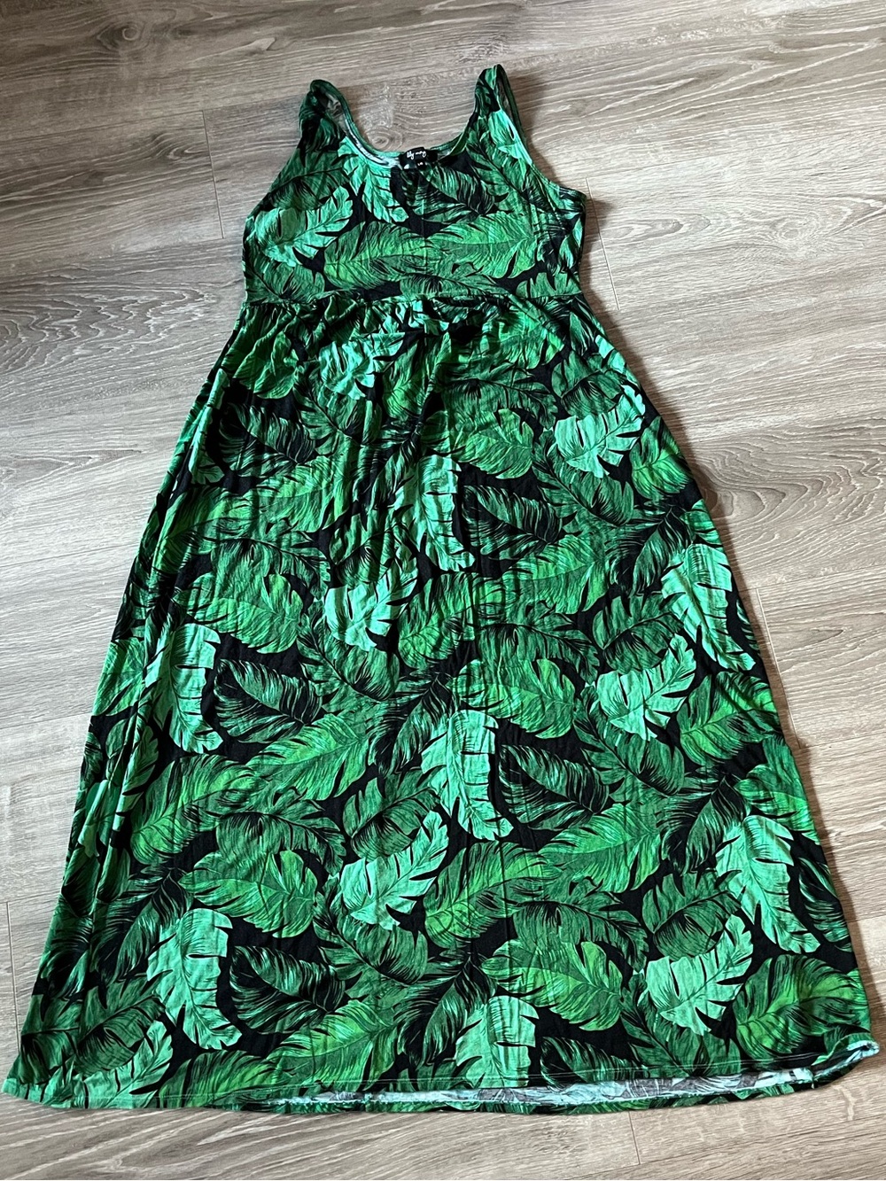 Still available. Tropical Leaf Maxi Dress - 95 rayon, 5% spandex. large